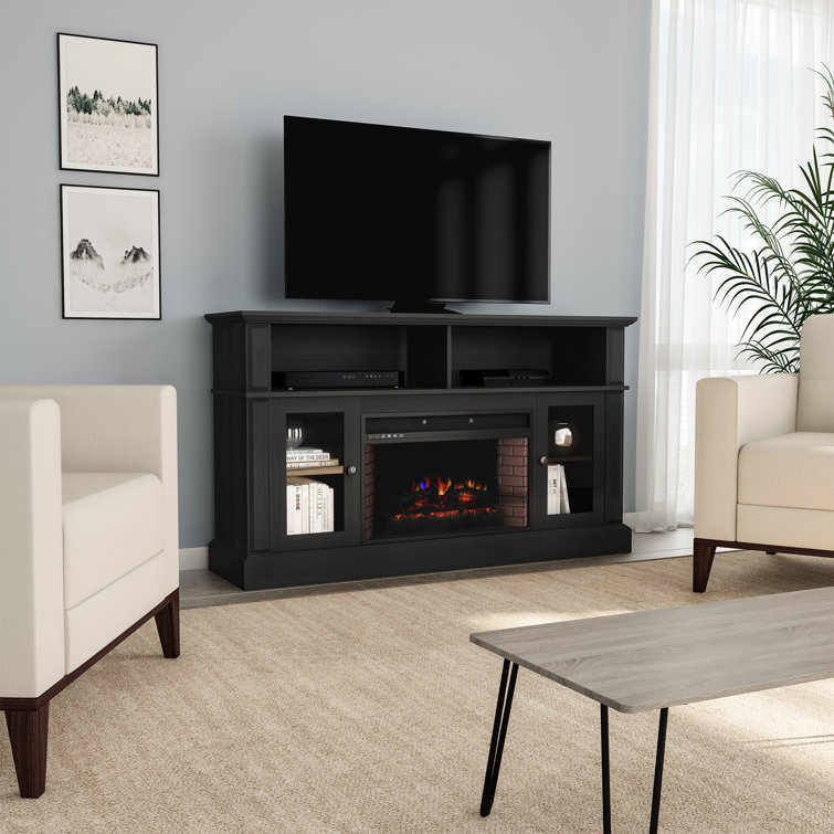 Wayfair black online fireplace tv stand